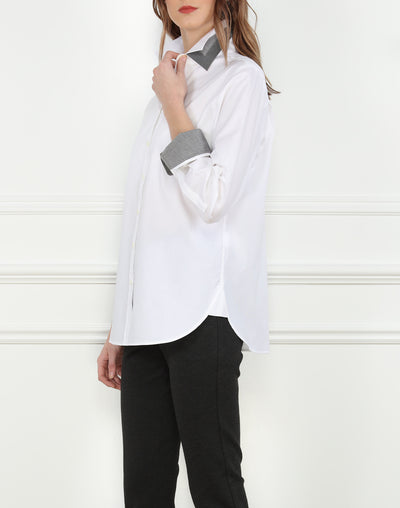 THE MEGHAN WHITE SHIRT W/ DOUBLE COLLAR AND CUFFS
