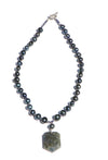 BLACK AND BLUE PEARL NECKLACE