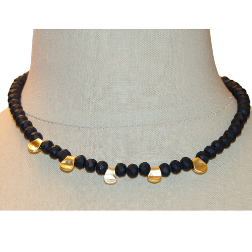 BLACK ONXY AND GOLD NECKLACE