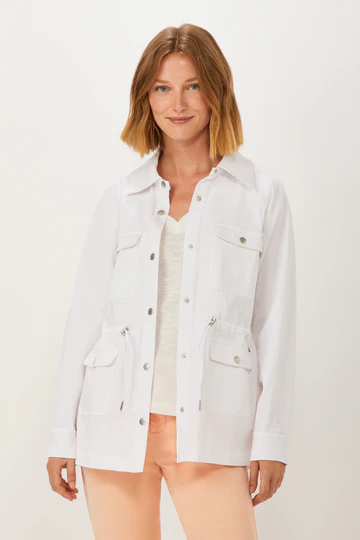 LEAVE BY THE DOOR UTILITY JACKET - WHITE